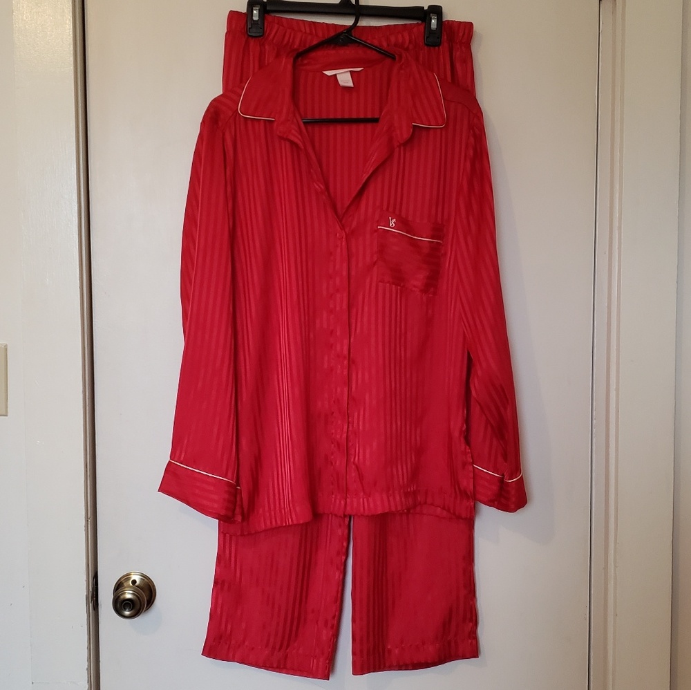 Red Victoria's secret Satin PJs- Size M